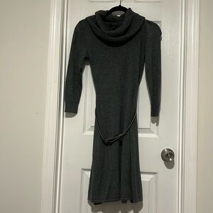 The Limited Small Dark Grey Sweater dress with mini belt